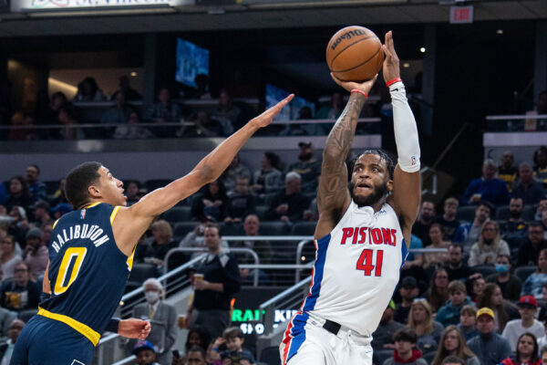 Shorthanded Pistons defeat Pacers in Indiana