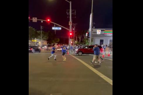 Rams and Bills Fans Fight in Street (video)