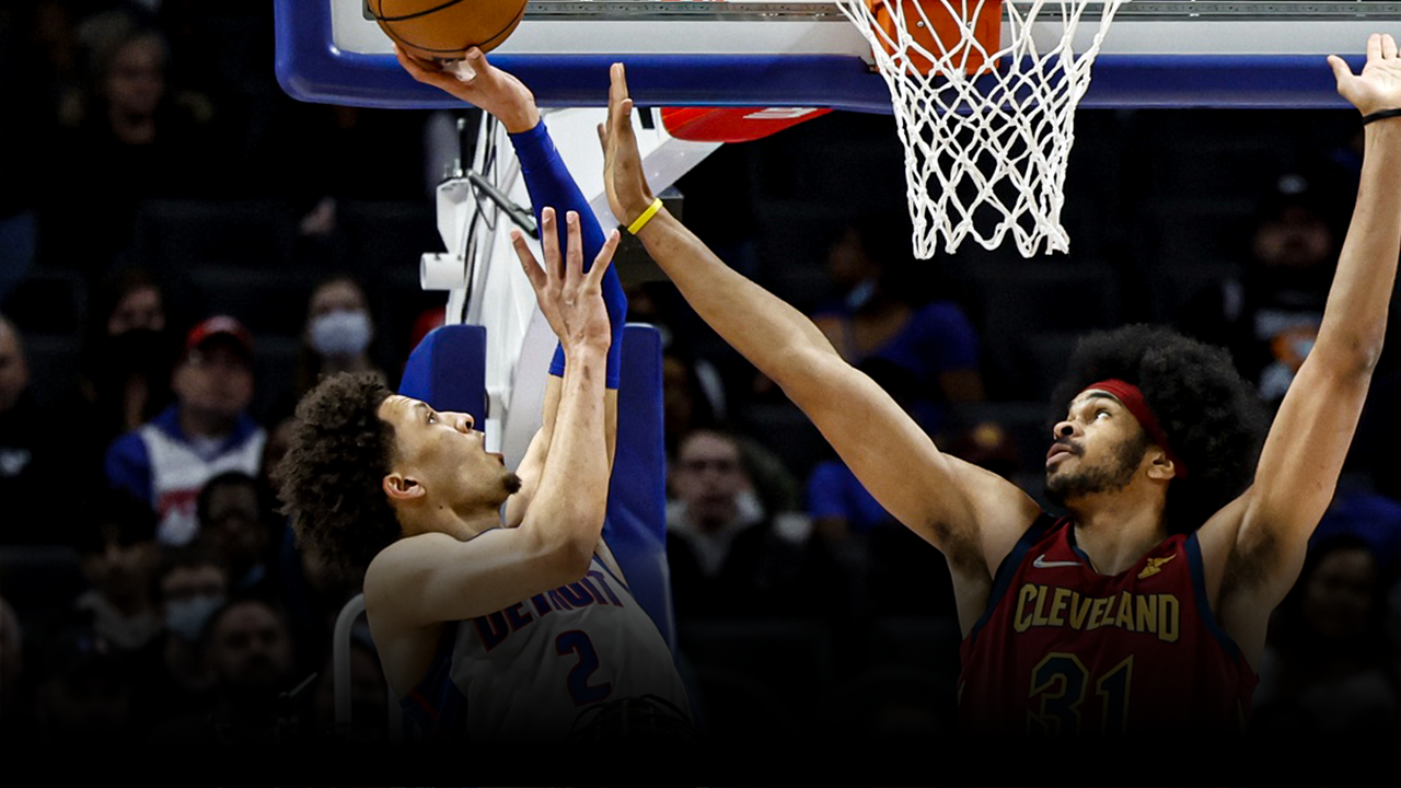 Detroit Pistons vs Cleveland Cavaliers. Cade Cunningham vs Jarret Allen Credit: Rick Osentoski-USA TODAY Sports