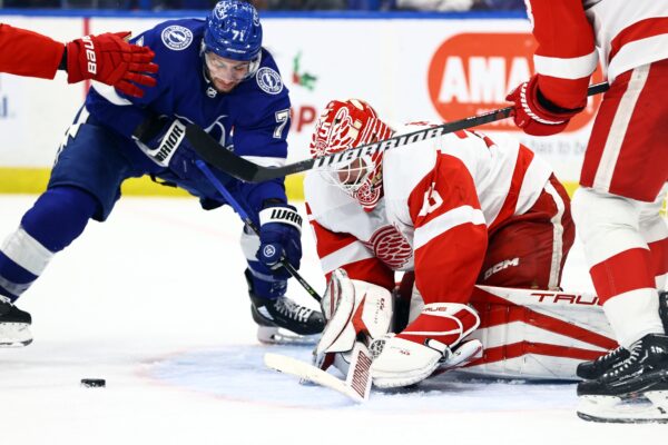 Husso makes 44 saves, helps Red Wings beat Lightning 4-2