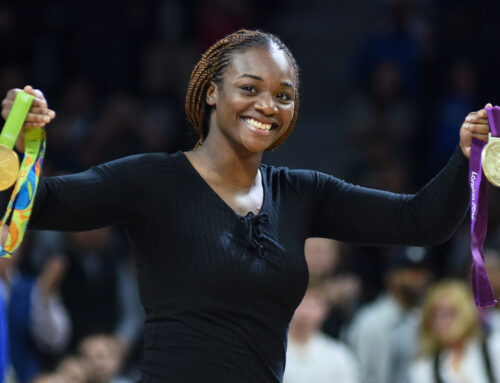 Claressa Shields sees name and image at Little Caesars Arena