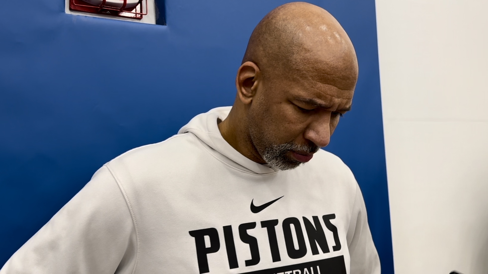 Detroit Pistons head coach Monty Williams speaks on the struggles, frustrations and plan to turn things around this season. Article by Brandon Dent. Photo Credit: Brandon Dent.