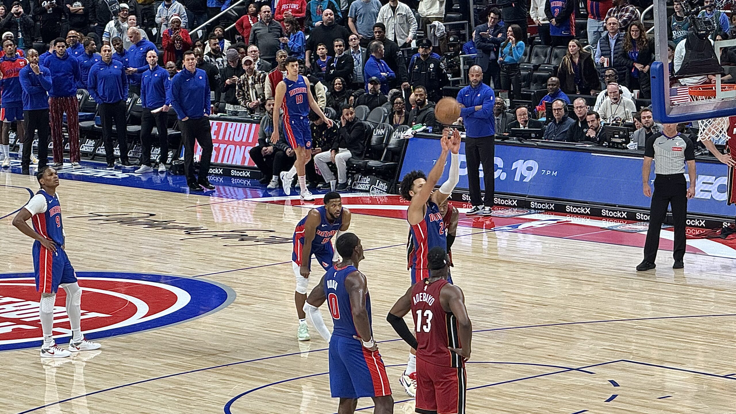 Detroit Pistons beat Miami Heat in overtime thriller 125-124. Article by Brandon Dent. Photo credit Brandon Dent.