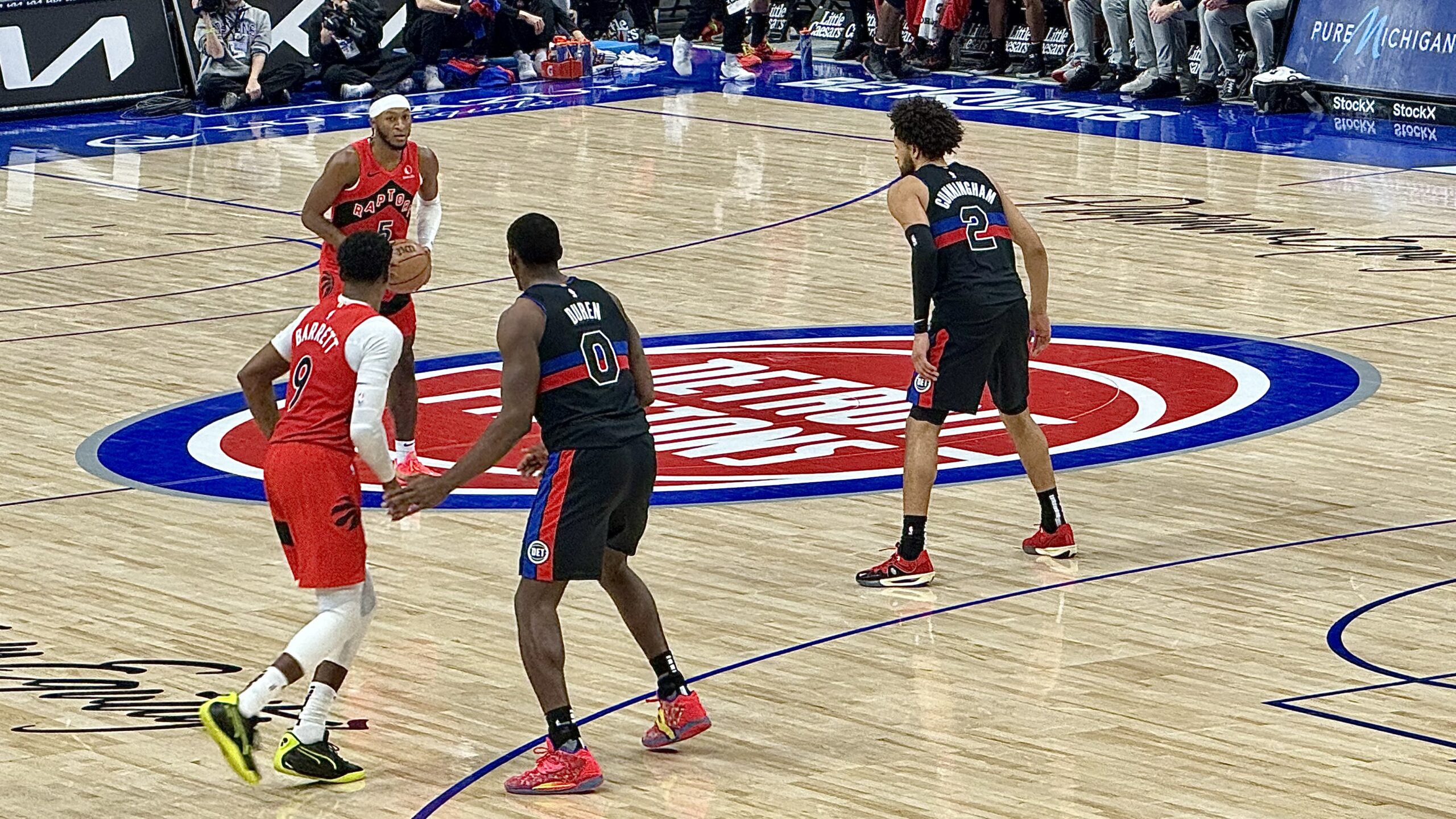 Detroit Pistons defeated the Toronto Raptors behind strong game from Cade Cunningham and the vets. Article by Brandon Dent. Photo Credit Brandon Dent.