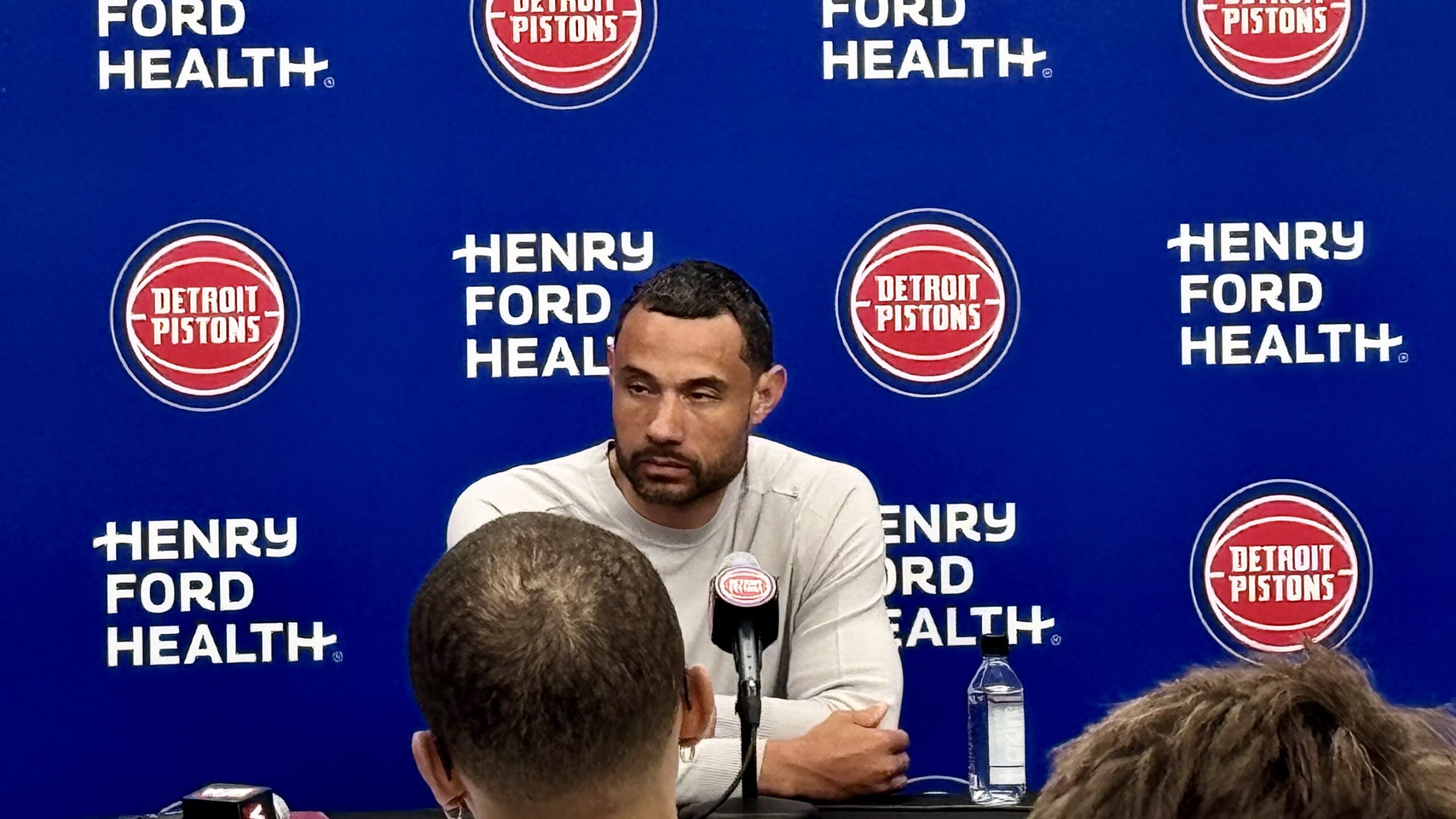 Detroit Pistons PBO Trajan Langdon addressed media ahead of the NBA draft to discuss free agency and draft strategy. Article by Brandon Dent. Photo Credit by Brandon Dent.